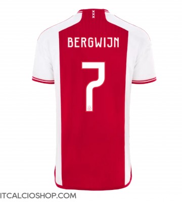 Ajax Steven Bergwijn #7 Prima Maglia 2023-24 Manica Corta